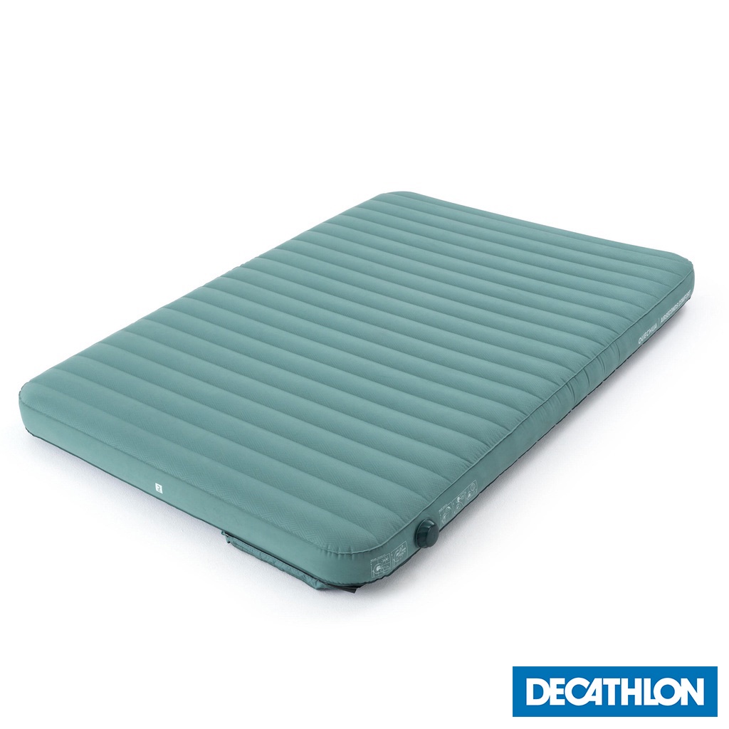 Nệm bơm hơi cắm trại Air Seconds Comfort 140 cm cho 2 người Xanh lá DECATHLON QUECHUA mã 8584388