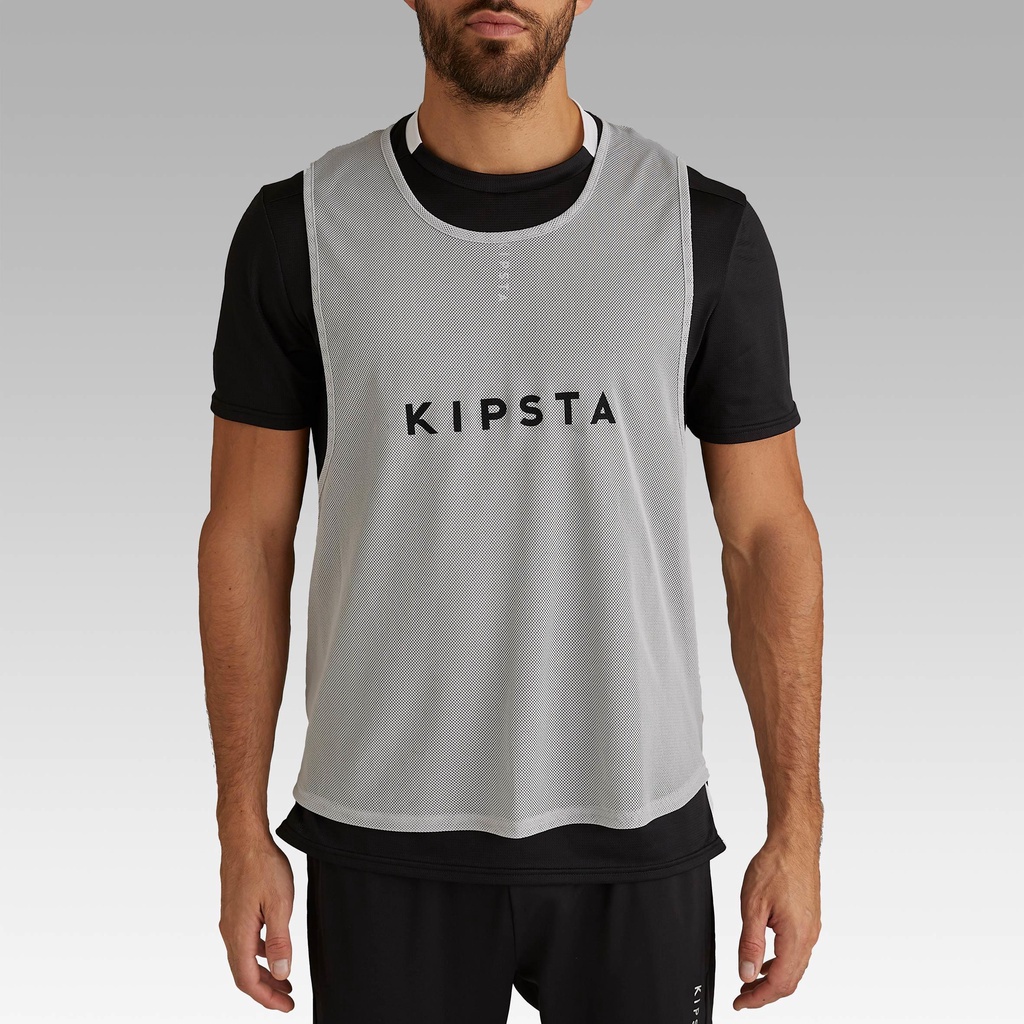 Áo bib tập luyện cho người lớn Xám DECATHLON KIPSTA mã 8526948