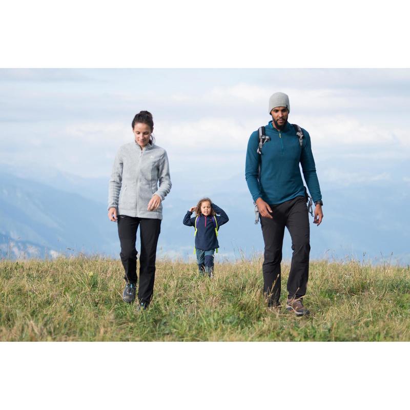 Áo khoác nỉ leo núi MH120 cho nữ Xám nhạt DECATHLON QUECHUA mã 8569508