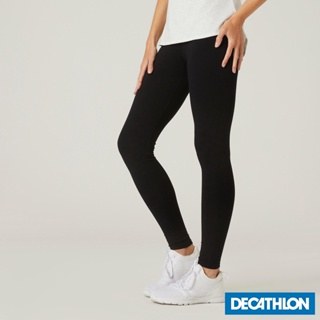 Quần legging tập fitness cotton 100 cho nữ Đen DECATHLON DOMYOS mã 8511784