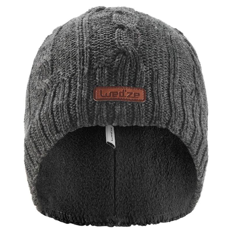 Mũ nón len giữ ấm trượt tuyết bằng mũi đan cho người lớn xám DECATHLON wedze mã 8494318