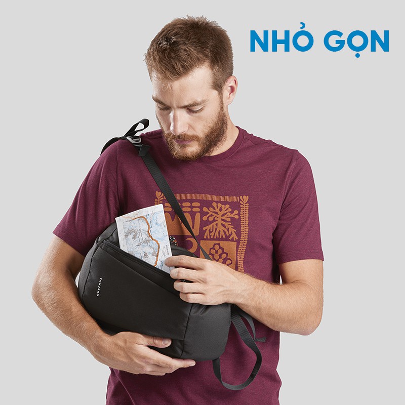 Balo QUECHUA dã ngoại nh100 DECATHLON QUECHUA 10 lít nhỏ gọn full đen