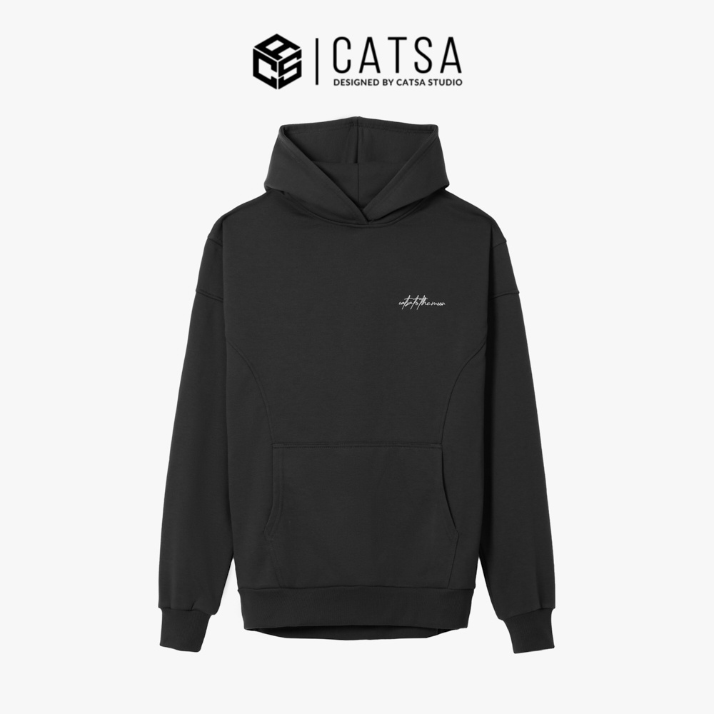 Áo hoodies Mặt Trăng có nón phối áo thun dày dặn, mềm mại, thoải mái CATSA ATH021