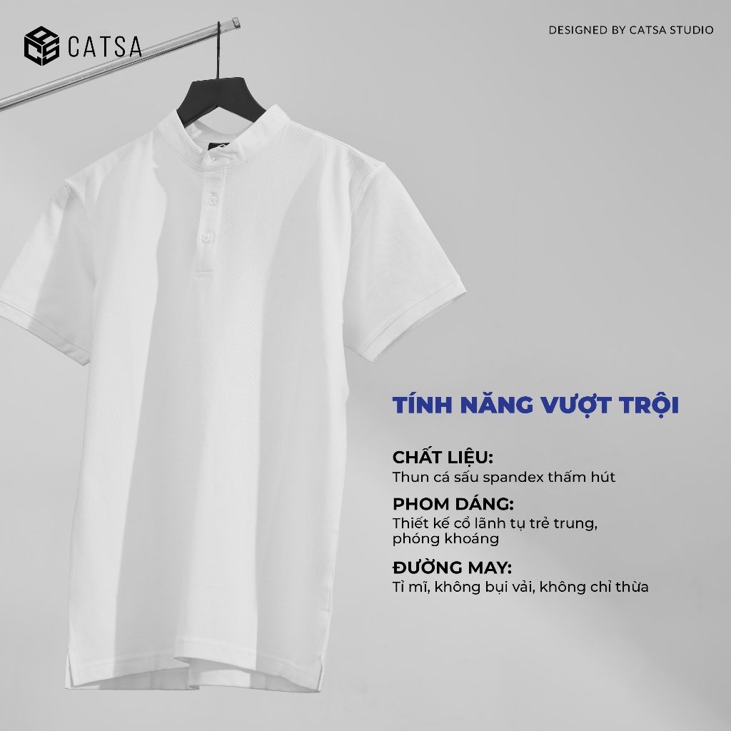 Áo POLO nam trơn cổ trụ chất liệu thun cá sấu spandex thấm hút, thoáng mát, chuẩn form ATP224