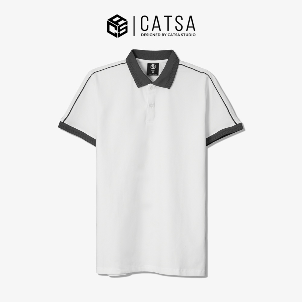 Áo thun POLO nam cổ bẻ vải cá sấu Cotton kháng khuẩn, chống nhăn, thoáng mát - CATSA ATP329