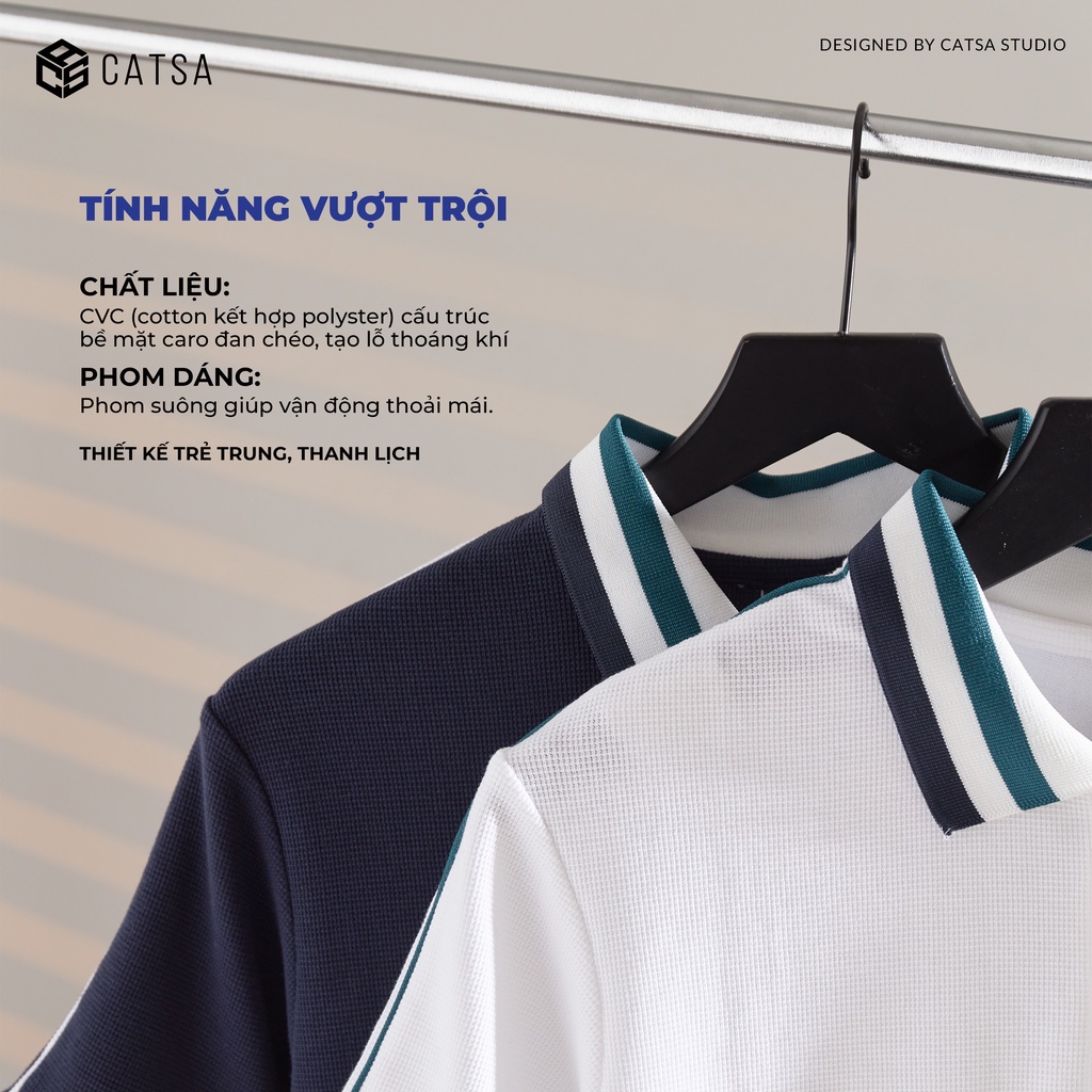 Áo thun POLO nam cổ bẻ vải cá sấu Cotton kháng khuẩn, chống nhăn, thoáng mát - CATSA ATP326 - 327