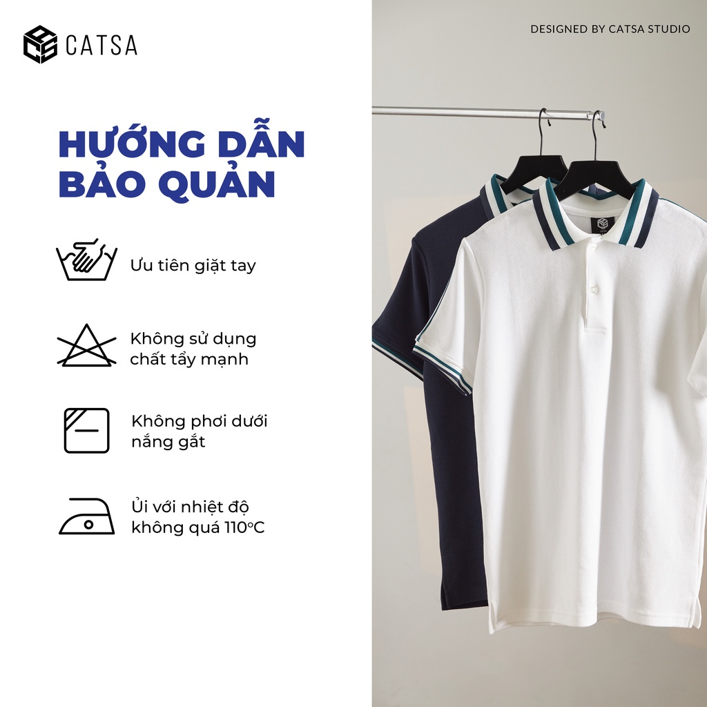 Áo thun POLO nam cổ bẻ vải cá sấu Cotton kháng khuẩn, chống nhăn, thoáng mát - CATSA ATP326 - 327