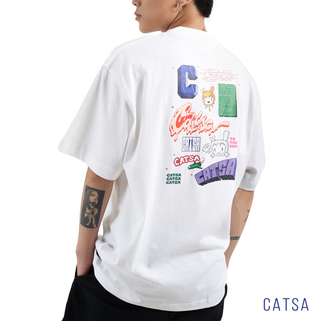 Áo thun cổ tròn in họa tiết cao cấp Multiple CATSA chất vải mềm, dày dặn, thoáng khí ATN334 - ATN337