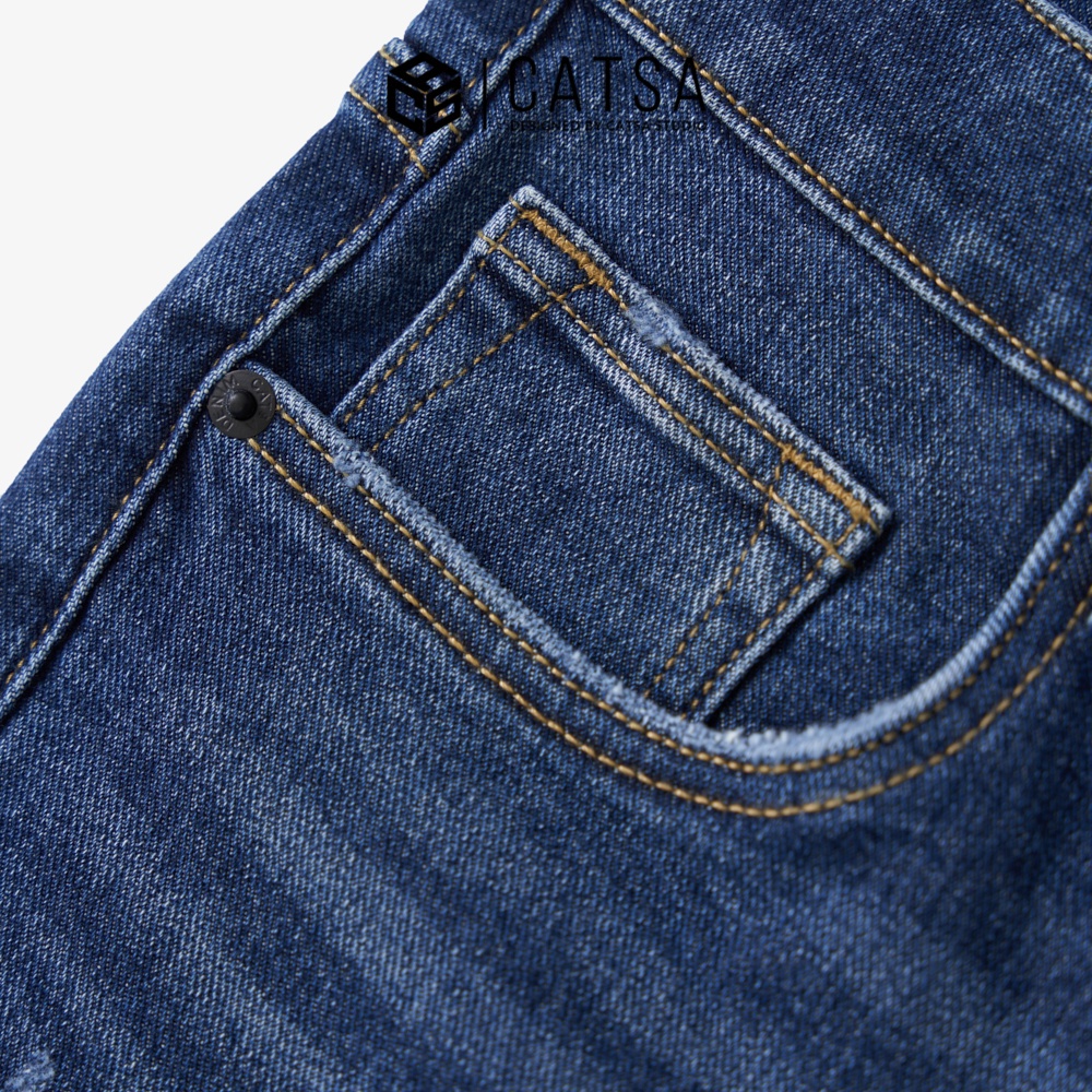 Quần jeans nam xanh đen rách chất liệu cao cấp, sang trọng, phong cách CATSA QDL149