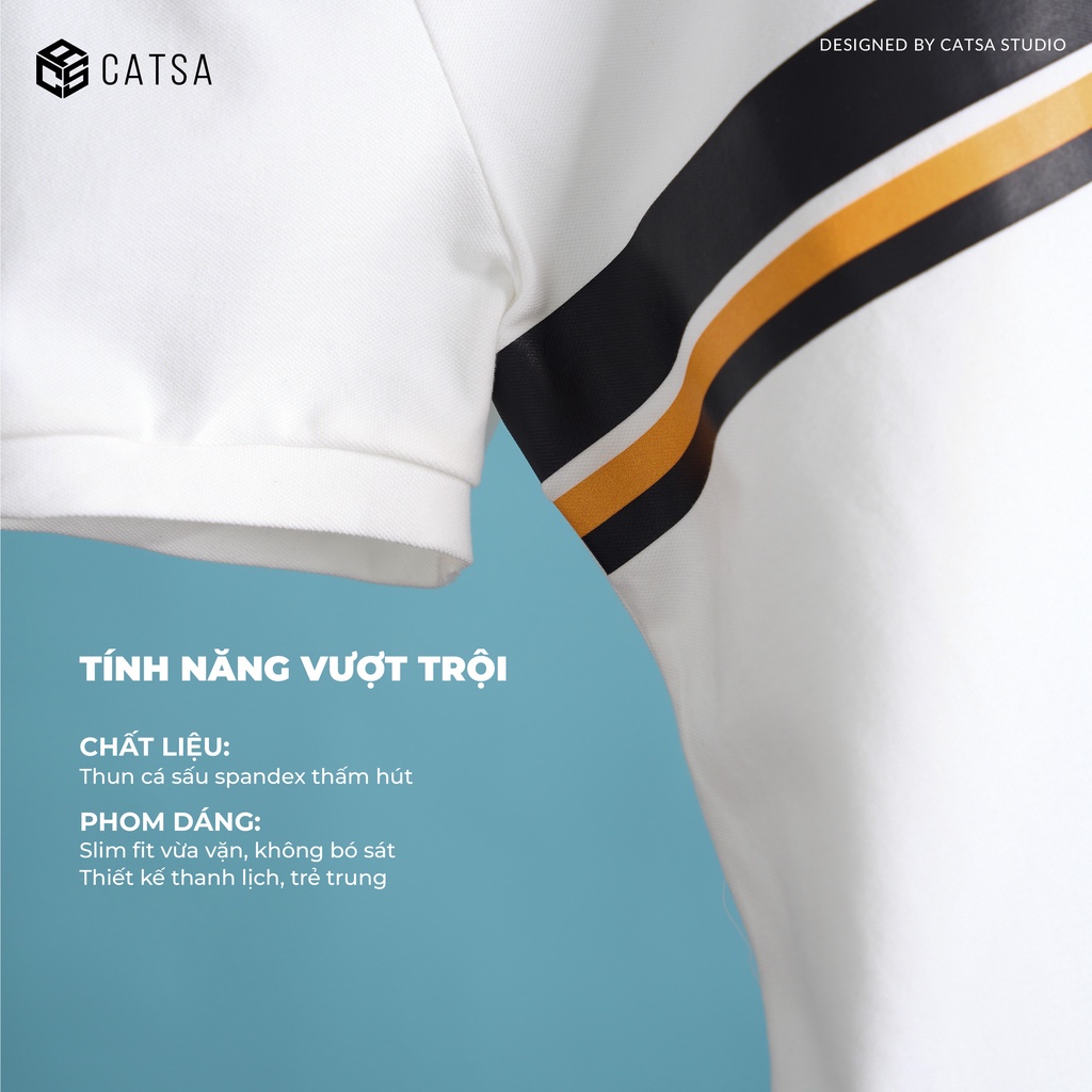 Áo polo nam có cổ vải Cotton 100% cao cấp, sang trọng, thoải mái CATSA ATP267