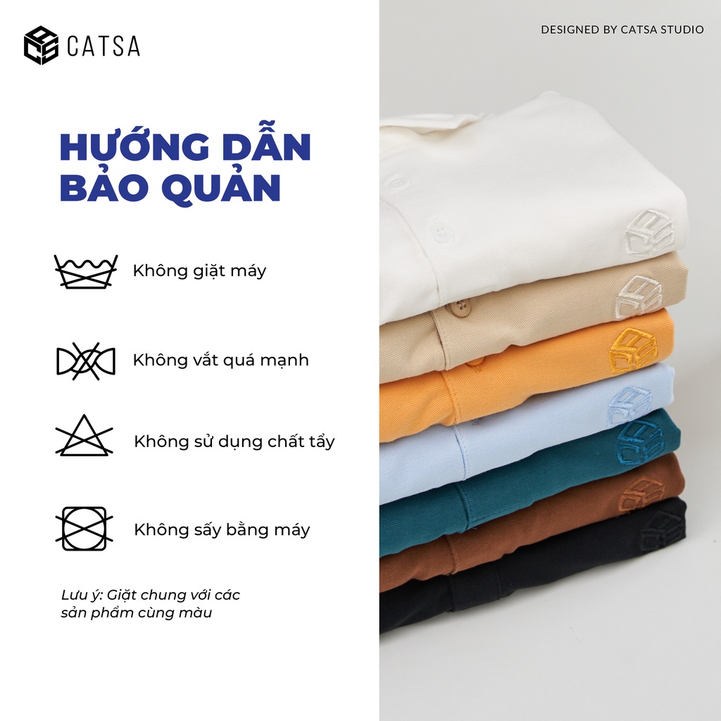 Áo polo nam CATSA chất liệu thun cotton cá sấu thoáng mát form slimfit ATP282 -280 - 283 - 279 -281 -291