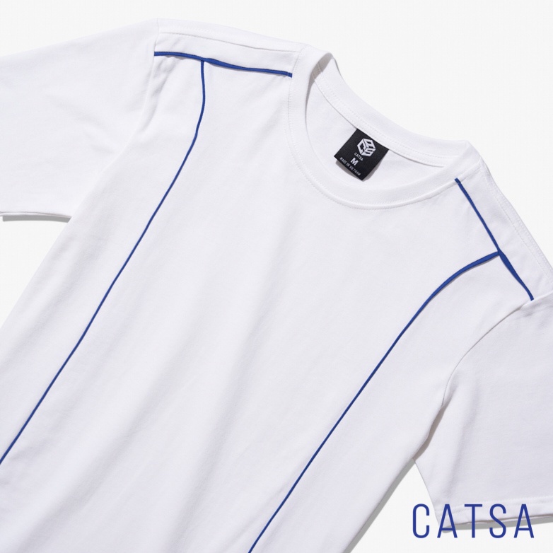 Áo Thun Nam Cổ Tròn CATSA vải Cotton co giãn dày dặn basic tay ngắn trắng, đen ATN297 - ATN298