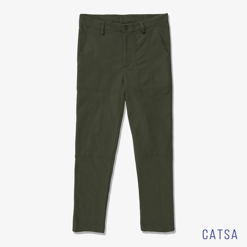 Quần kaki nam CATSA đen, xám, rêu form quần chuẩn, mặc thoải mái QTK065