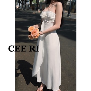 Đầm lụa ý đính hoa dáng dài ( Ảnh Chính Chủ - CEE RI )