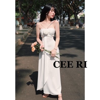 Đầm lụa ý đính hoa dáng dài ( Ảnh Chính Chủ - CEE RI )