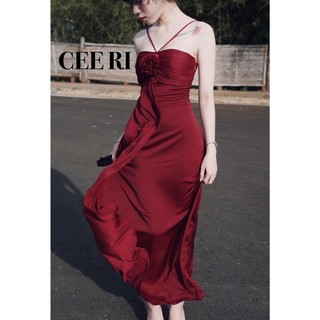 Đầm lụa ý đính hoa dáng dài ( Ảnh Chính Chủ - CEE RI )