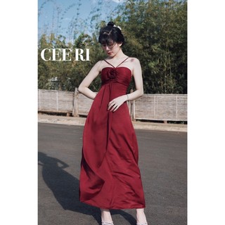 Đầm lụa ý đính hoa dáng dài ( Ảnh Chính Chủ - CEE RI )