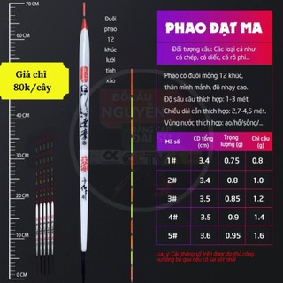 Phao lông công Đạt Ma , phao câu rô, phao câu riếc, phao câu chép siêu nhẹ