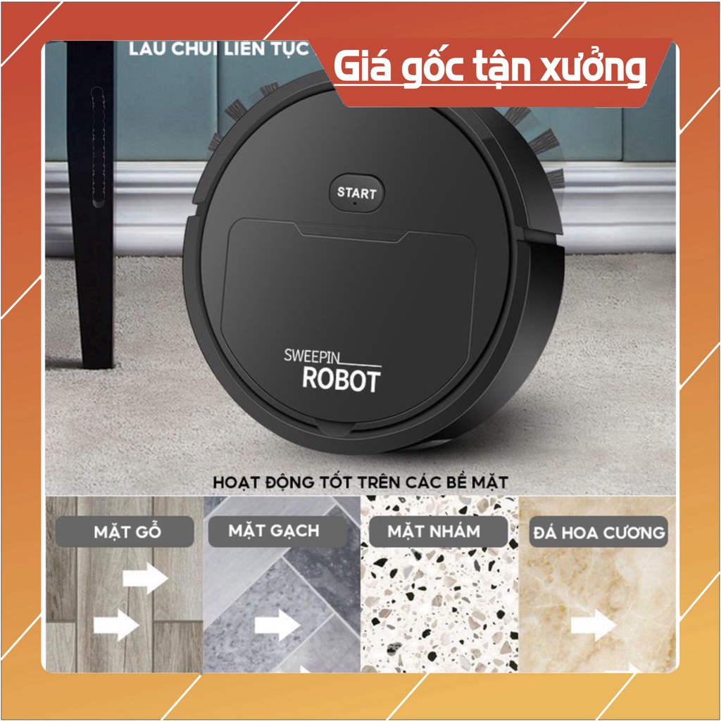 Robot Hút Bụi Quét Nhà Dọn Sạch Giấy Vụn Bụi Mịn Cảm Ứng Chạm Đổi Hướng Thông Minh Mẫu Mini Giá Rẻ DZ-069 CHẤT