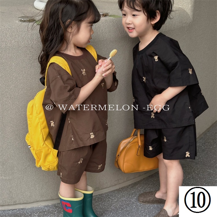 Set Áo Thun Ngắn Tay Và Quần Short Thêu Hình Gấu Thời Trang Mùa Hè 2023 Phong Cách Mới Cho Bé Trai Và Bé Gái