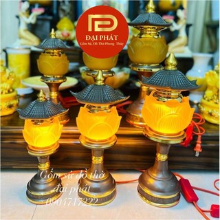 Đèn thờ hoa sen lưu ly ĐẠI PHÁT, đèn thờ Phật, thờ thần tài hoặc gia tiên, Đèn thờ 1 bông