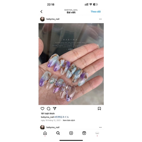 Giấy nhún tone Đài làm vân đá nail