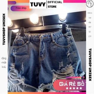 Quần Sooc Bò Nữ TUVY Quần SHORT JEAN màu XANH,xám