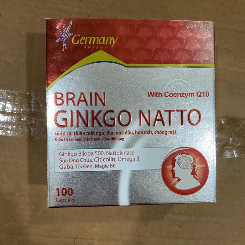 Viên bổ não BRAIN GINKGO NATTO With coenzym Q10 - Ginkgo Biloba 500mg giúp hoạt huyết dưỡng não phòng ngừa tai biến