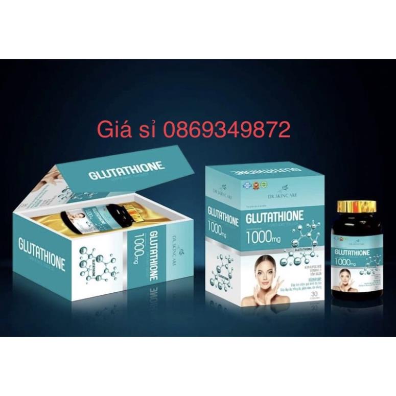 Viên uống trắng da mờ nám GLUTATHIONE 1000 mg - Glutathione 2000mg - Hỗ trợ làm đẹp da  Glutathion 1000mg Hộp 30 viên