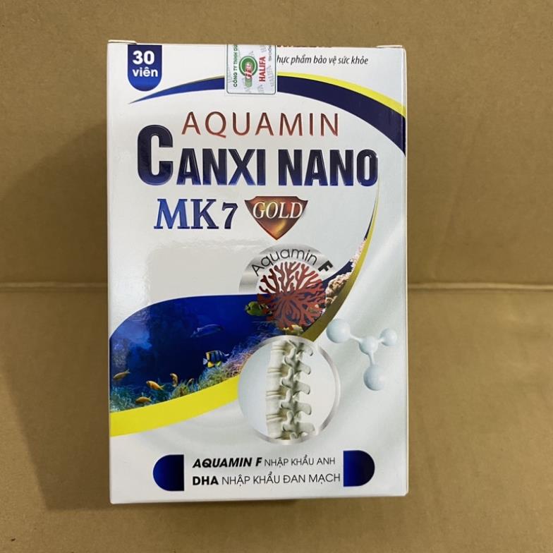 Viên uống bổ sung canxi - AQUAMIN CANXI NANO MK7 GOLD - Canxi từ tảo biển đỏ dùng an toàn cho trẻ từ 1 tuổi