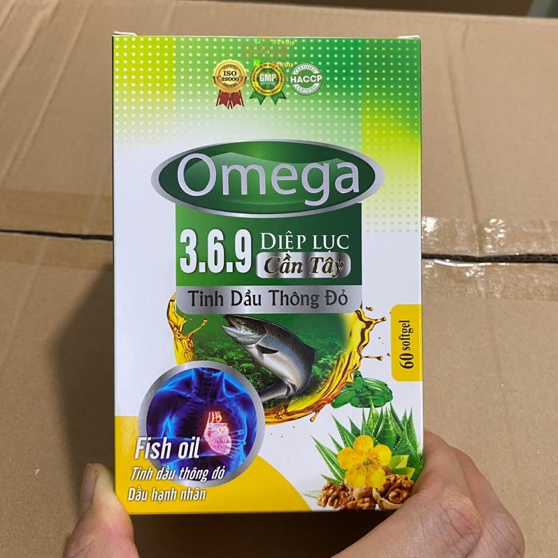 Viên sáng mắt OMEGA 3 6 9 Diệp Lục Cần Tây Tinh dầu thông đỏ Dầu gấc  tinh dầu hoa anh thảo Omega 369 óc chó hộp 60 viên