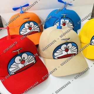 Mũ kết lưỡi trai doremon cho bé từ 1-6 tuổi phối chong chóng cho bé