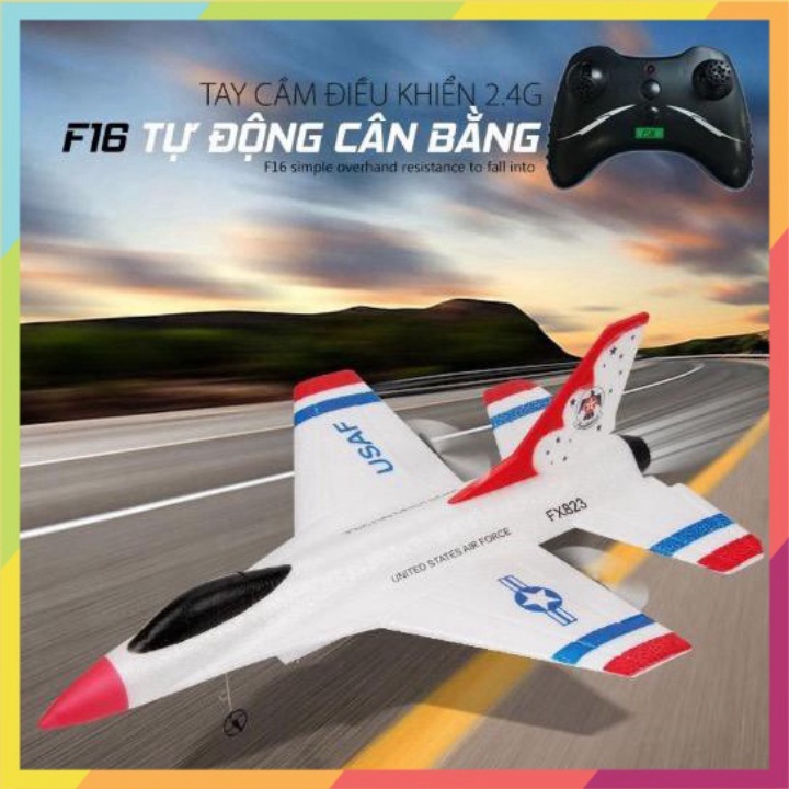 (Chính Hãng) Máy Bay phản Lực Điều Khiển Từ Xa F16 (Trắng) - t