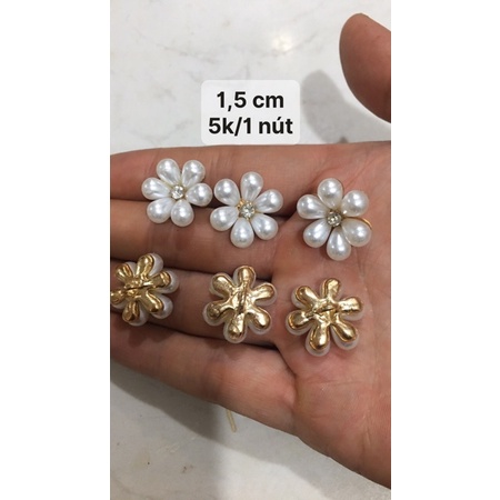 Nút gắn hạt trai 1,5cm