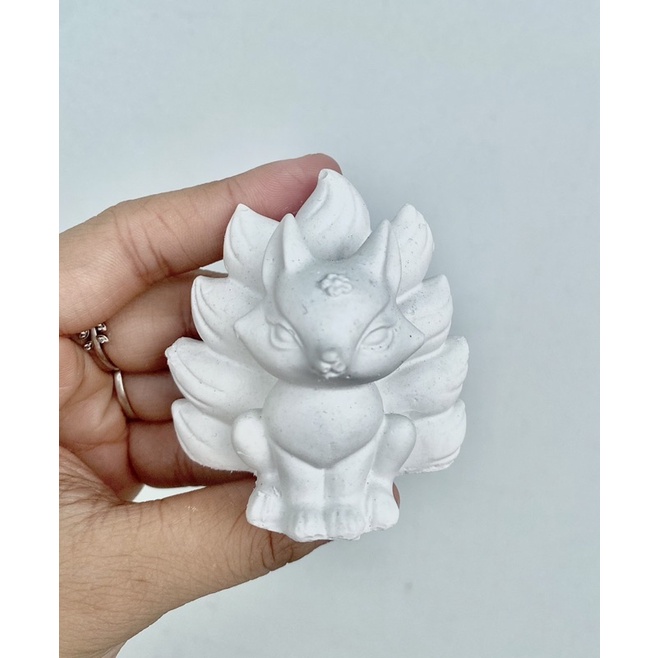 Tượng thạch cao tô màu size mini hồ ly cao cấp