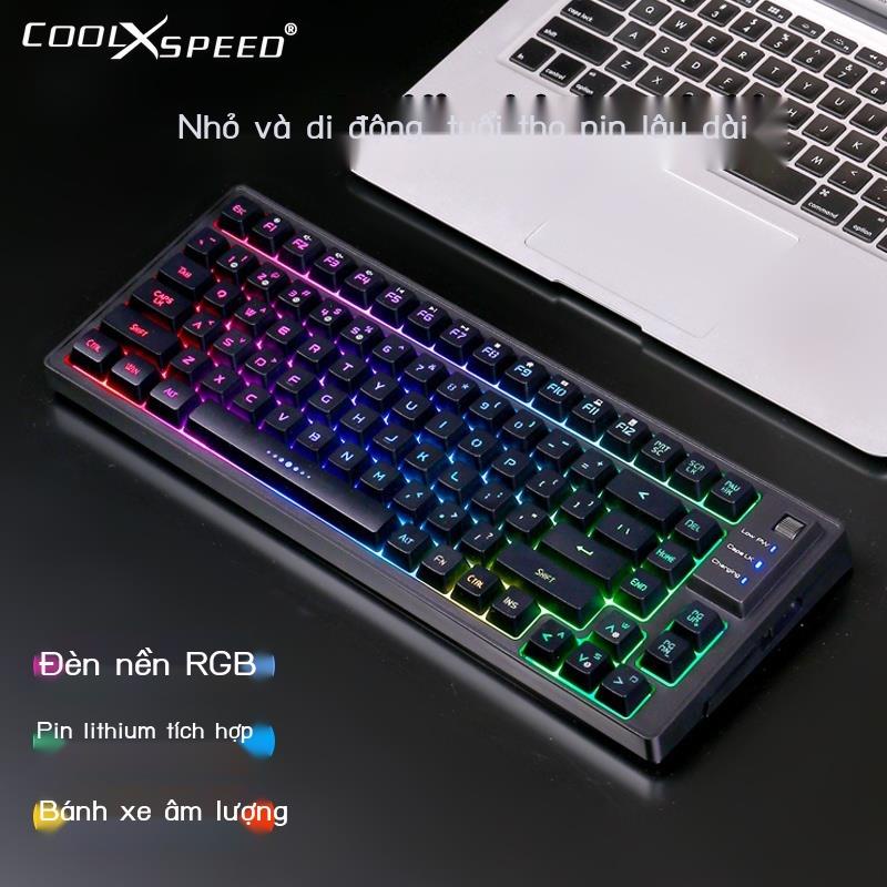 Bàn phím dòng di động K186 Đèn nền RGB sạc Bộ điều khiển trục màu đỏ tắt tiếng cảm thấy có dây trò chơi thể tha
