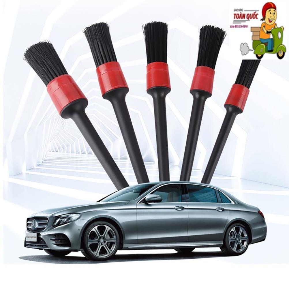 Bộ 5 Cây Chổi Mềm Vệ Sinh Cọ Rửa Ô Tô, Xe Hơi, Chi Tiết Máy (đủ kích cõ)