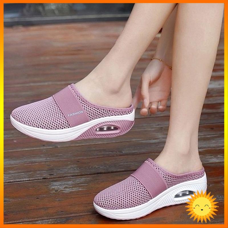Dép cao su Giày lười đi bộ đệm khí chỉnh hình size lớn thời trang dành cho nữ
