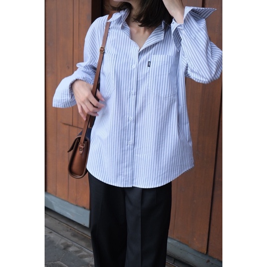 Áo Sơ Mi Dài Sọc Overshirt Délice