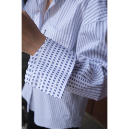 Áo Sơ Mi Dài Sọc Overshirt Délice
