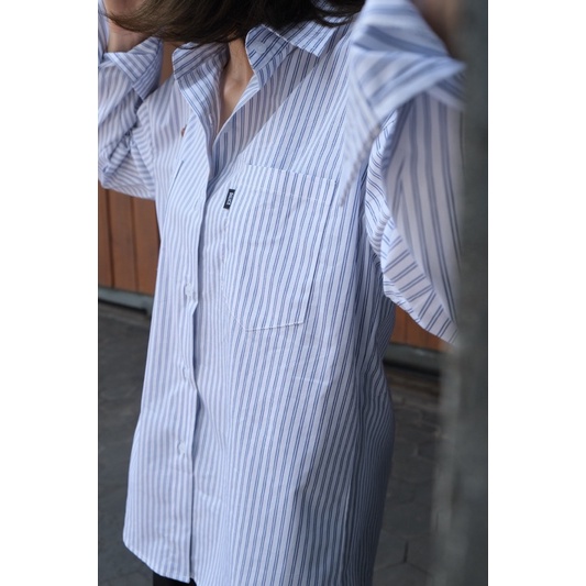 Áo Sơ Mi Dài Sọc Overshirt Délice