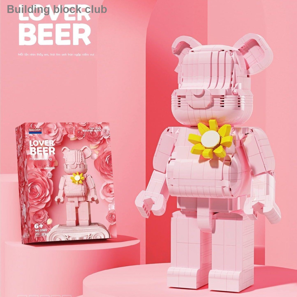 💥Sẵn sàng giao hàng🎊Tương thích với LEGO Bạo lực Gấu Khổng lồ Tình yêu Gấu Puzzle cho nam và nữ Độ khó cao Lắp ráp Hoa