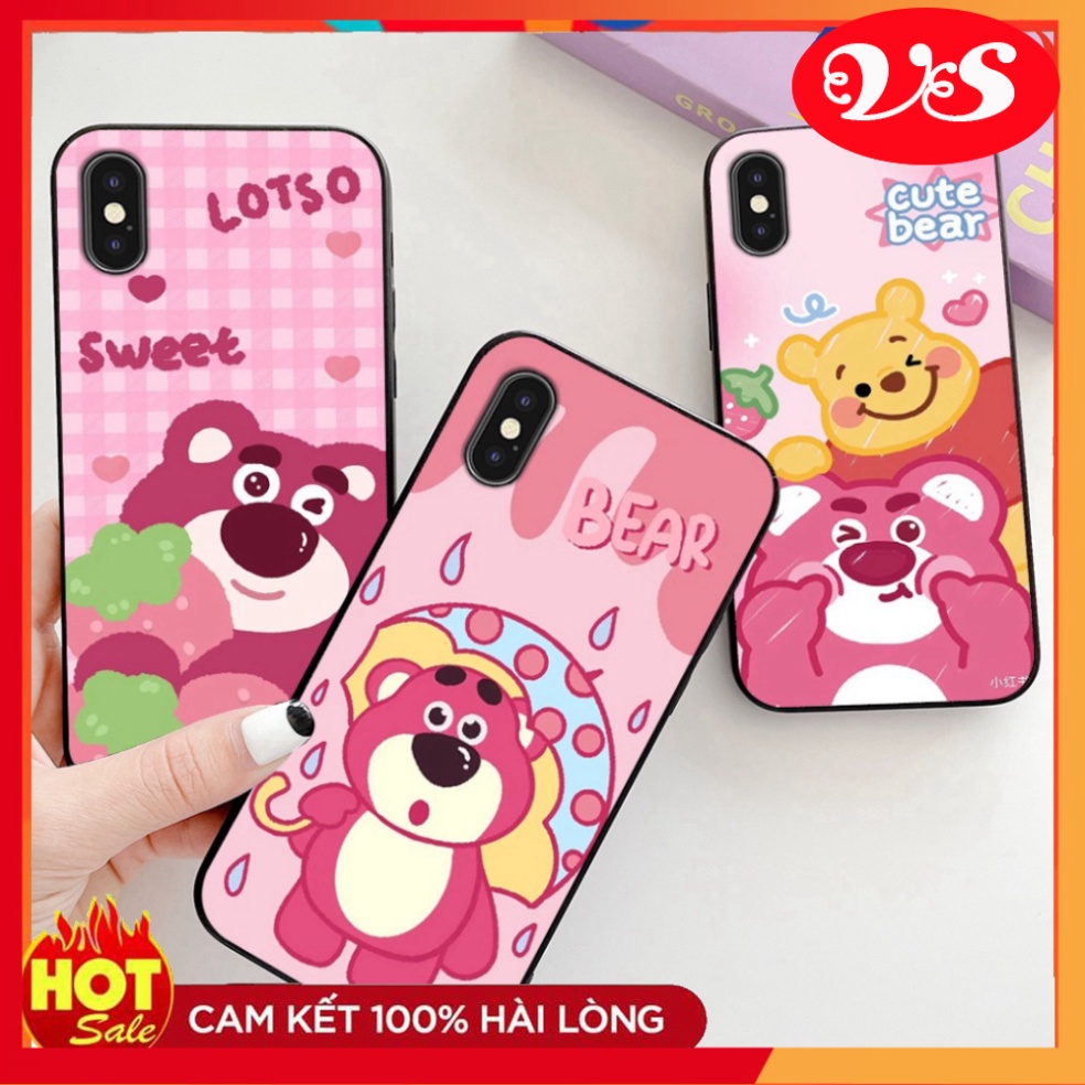 [HOT] Ốp lưng điện thoại Iphone 6 / 6 plus / 7 /7 plus / X / ip Xs / ip Xs max in hình gấu dâu cute siêu dễ thương