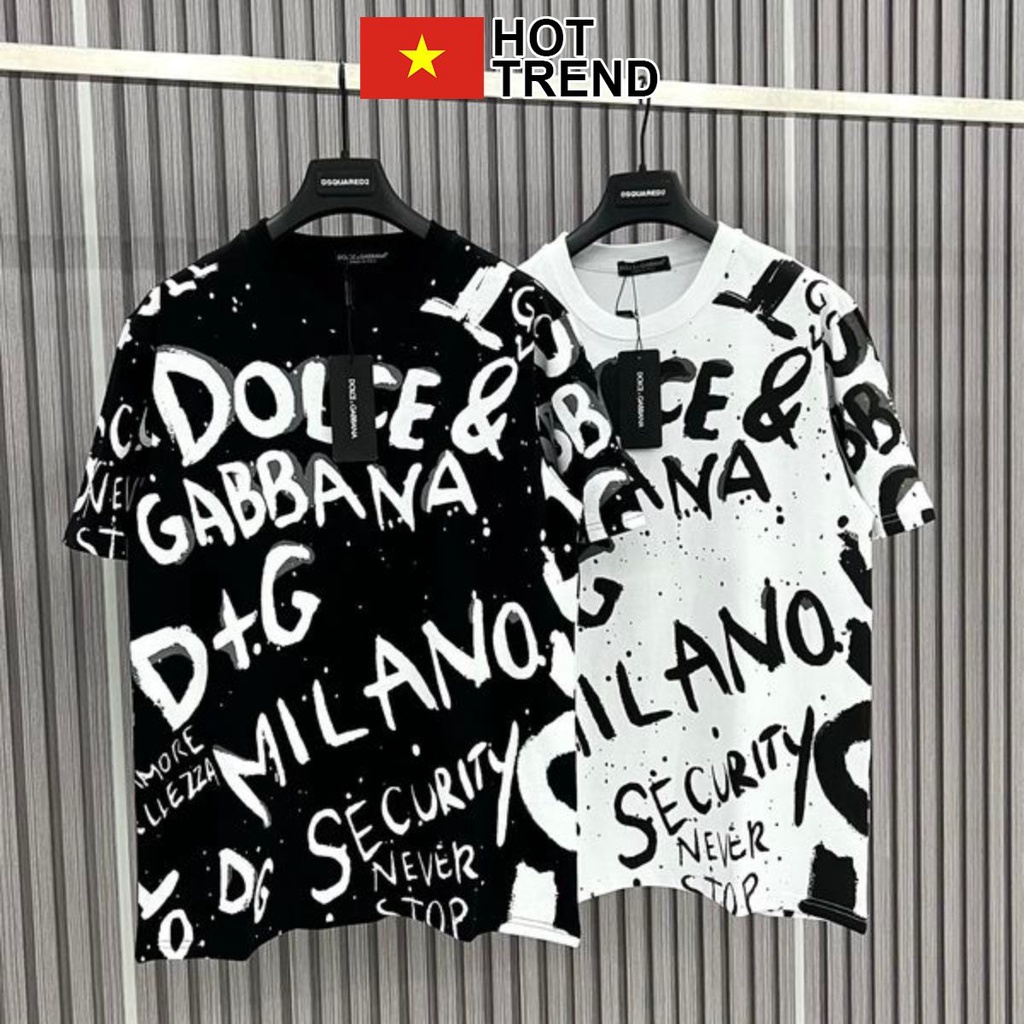Áo Phông Dolce in kín loang vảy sơn HOTTREND - Áo thun tay lỡ nam nữ unisex freesize form rộng 65kg chất cotton đẹp 2023