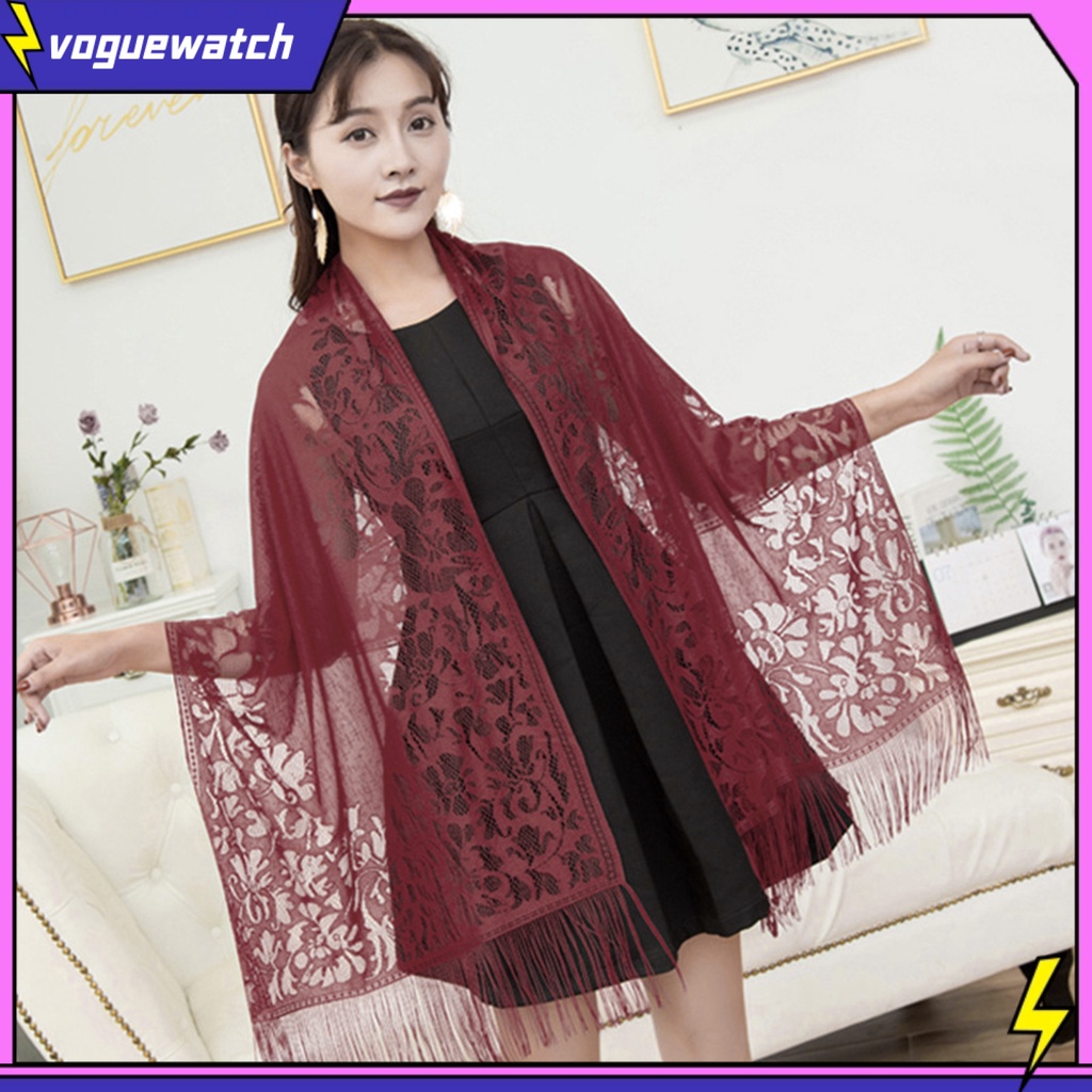 Khăn Choàng Ren Thêu Hoa Chống Gió Phụ Kiện Cho Cô Dâu