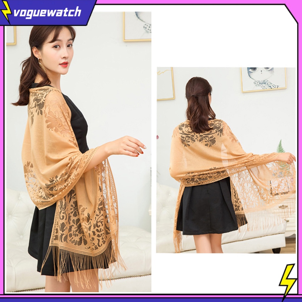 Khăn Choàng Ren Thêu Hoa Chống Gió Phụ Kiện Cho Cô Dâu