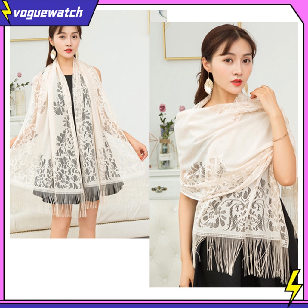 Khăn Choàng Ren Thêu Hoa Chống Gió Phụ Kiện Cho Cô Dâu