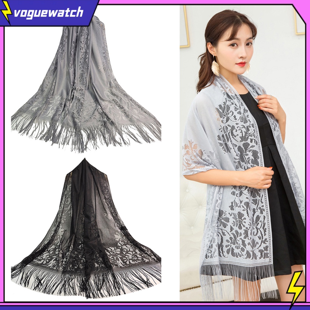 Khăn Choàng Ren Thêu Hoa Chống Gió Phụ Kiện Cho Cô Dâu