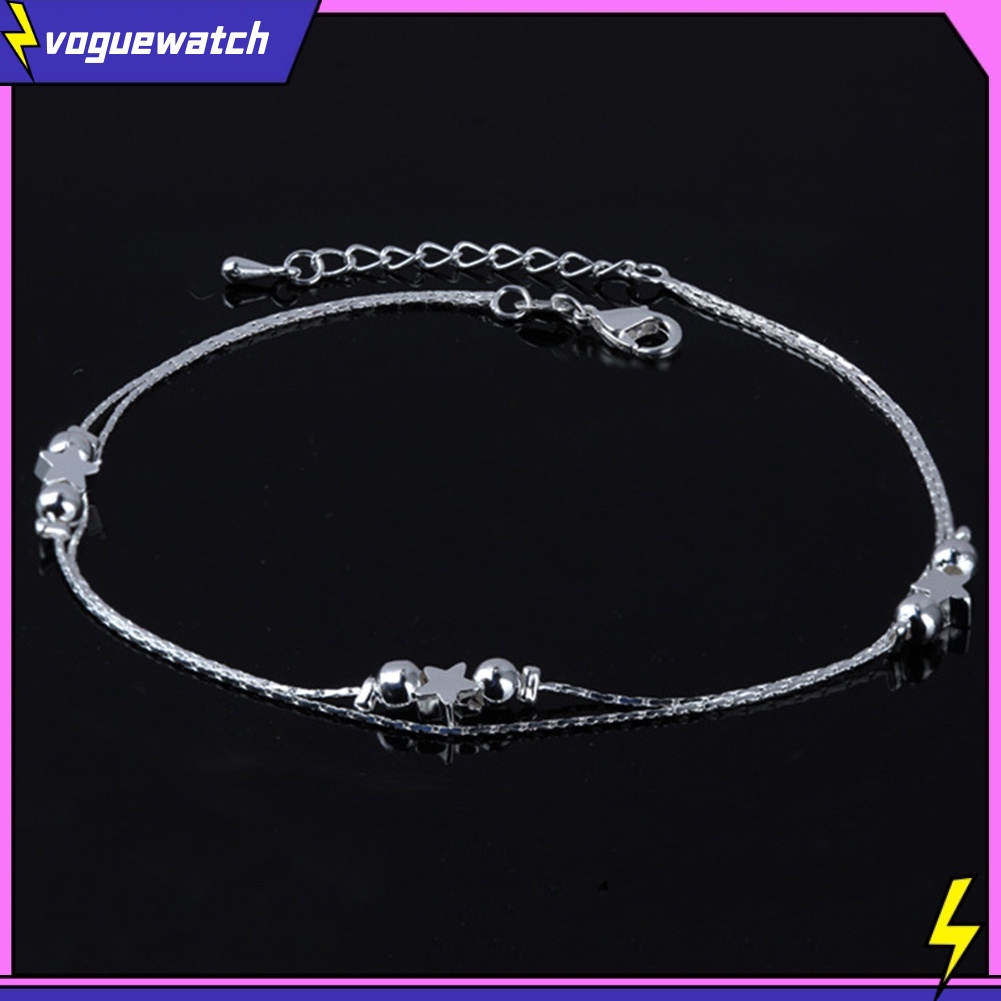 Lắc Chân Hai Lớp Mặt Hình Ngôi Sao / Chiếc Lá Thời Trang Cho Nữ