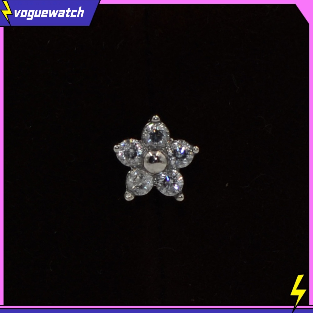 1 Khuyên Tai Thép Titan Đính Đá Opal Nhân Tạo Thời Trang Cho Nữ